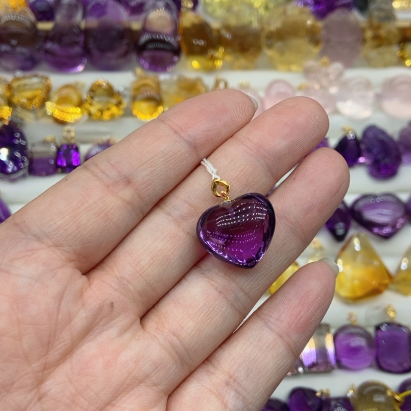 【闪购商品】水晶水晶吊坠18K金镶嵌