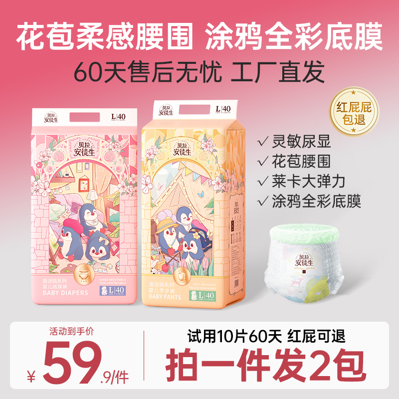 【拍一发二】宝宝透气柔软纸尿裤超薄婴儿拉拉裤新生儿尿不湿夏季商品图