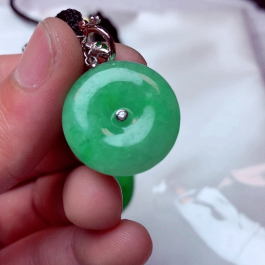 翡翠吊坠(不含链)银S925镶嵌