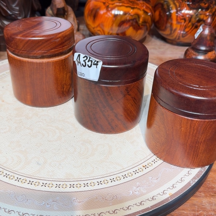 大果紫檀（缅甸花梨）花梨木茶叶罐9-9.5