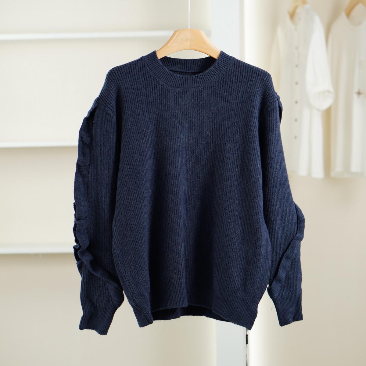 麦迪尚品【唯】5120345 宽松百搭针织毛衣秋冬女装品牌折扣