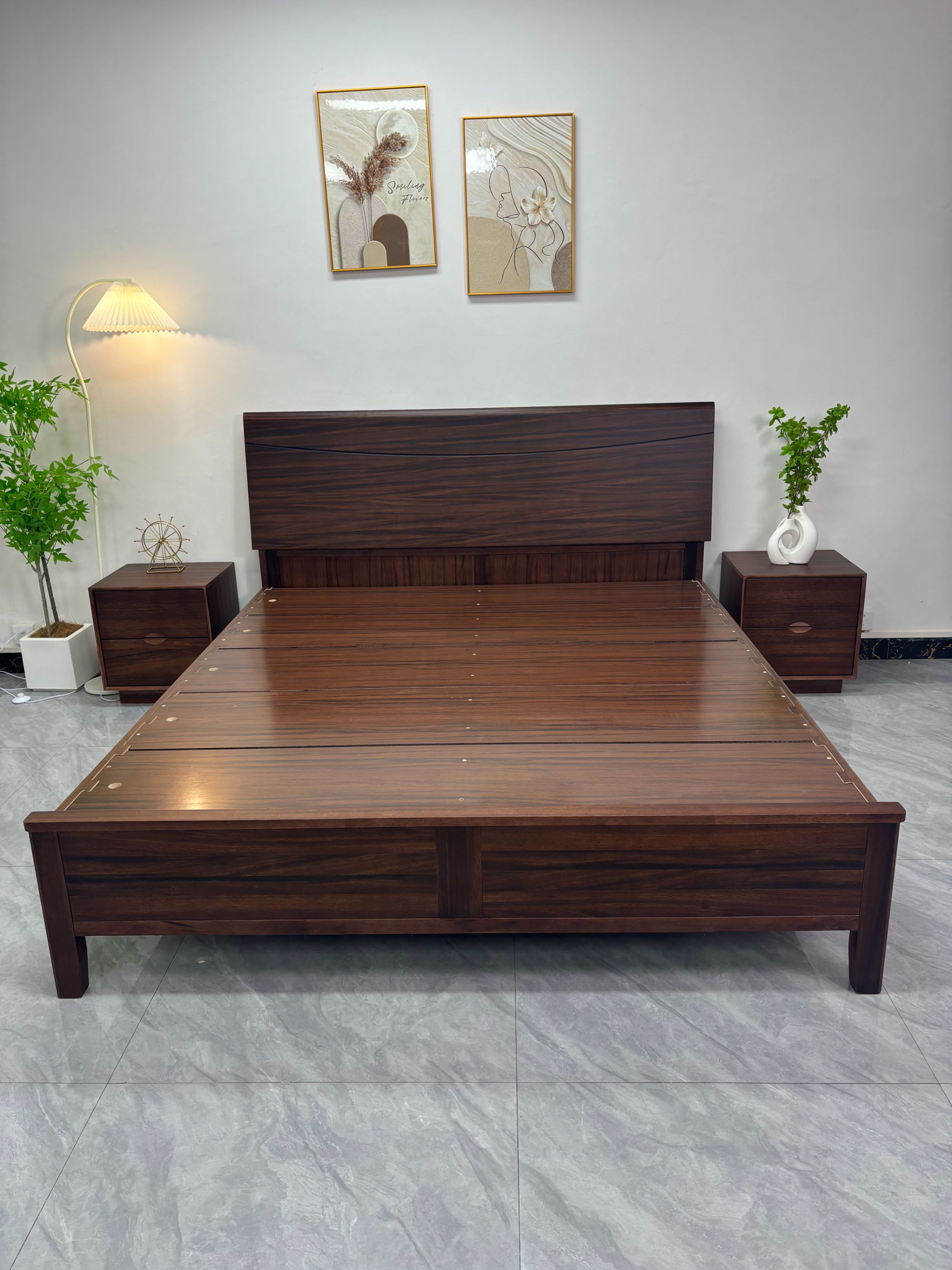 1号实木床现代简约黑胡桃主卧次卧1.8米1.5米家用双人客卧婚床