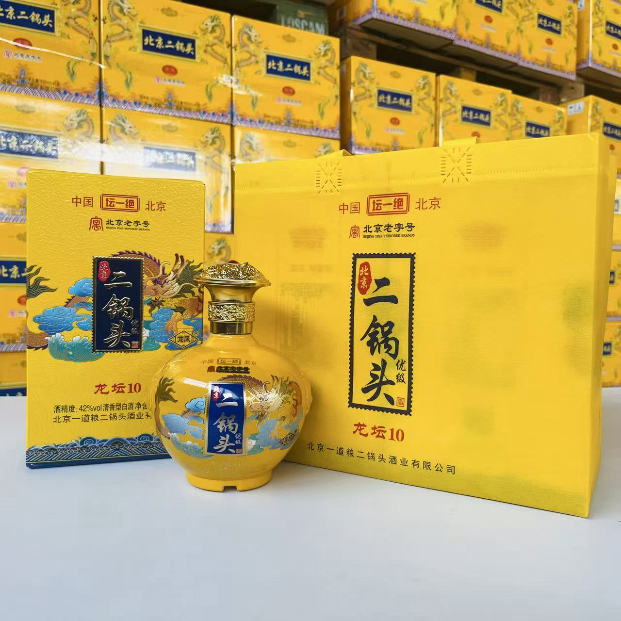 荣誉一百年老字号北京二锅头正宗优级清香纯粮龙坛1042度500ml