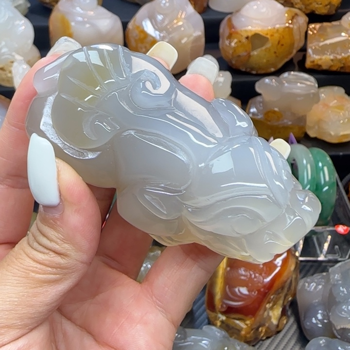 玛瑙/玉髓合金手把件