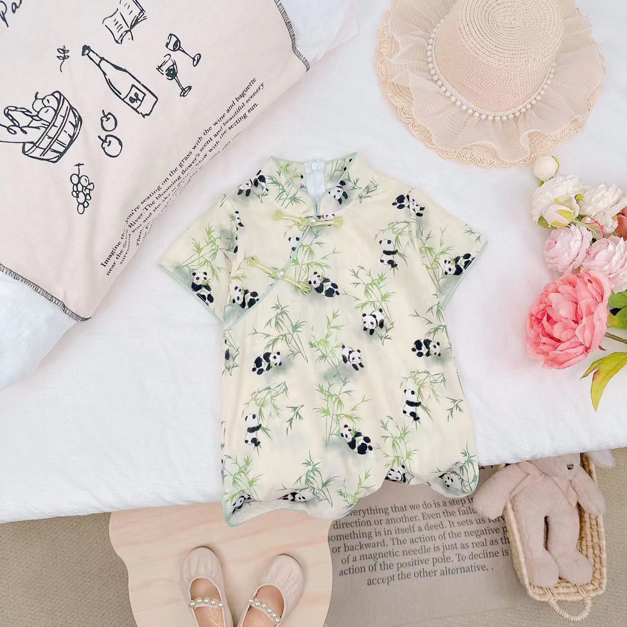 夏季新款国风盘扣新中式女童连衣裙 D-AB287