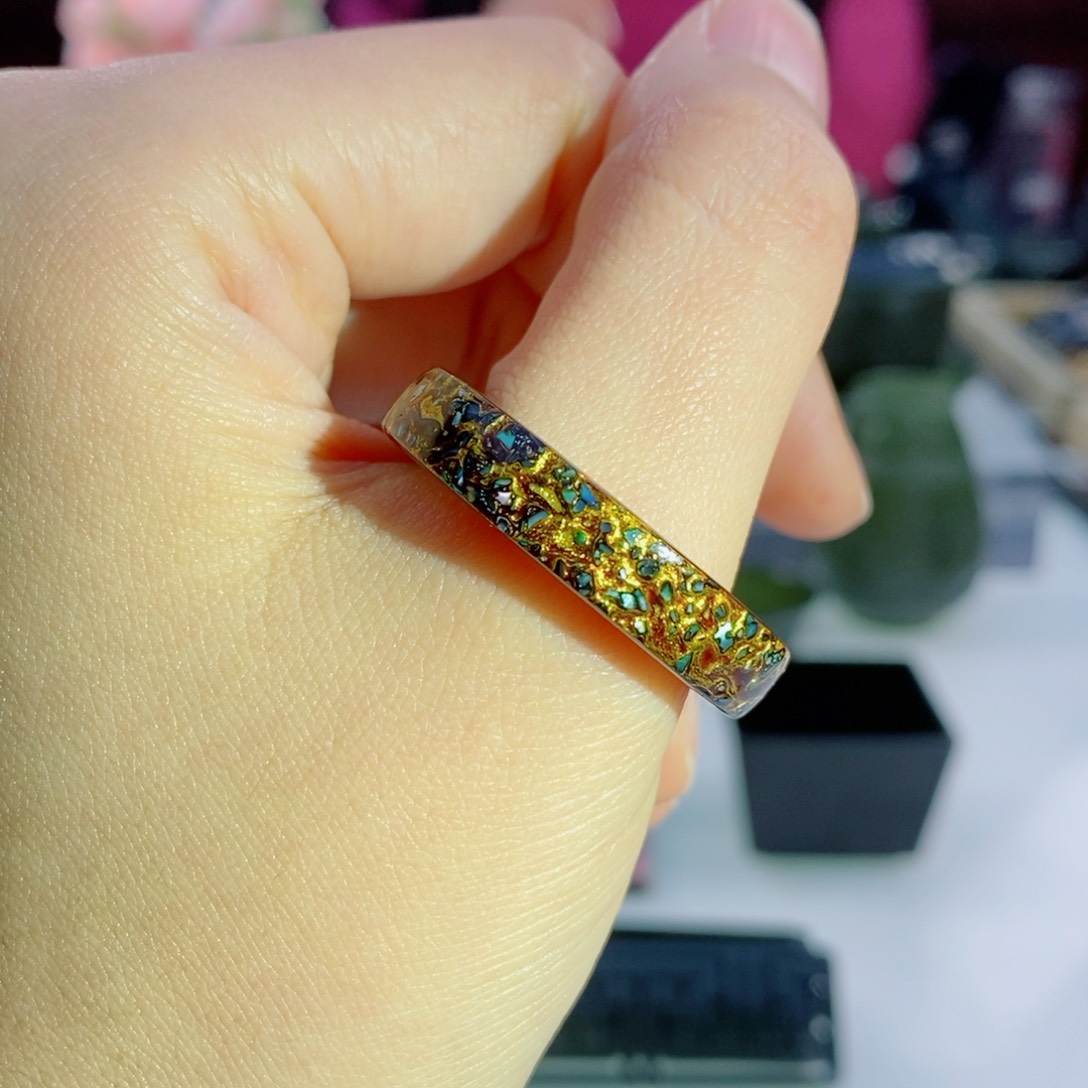 金色大漆玉环指环