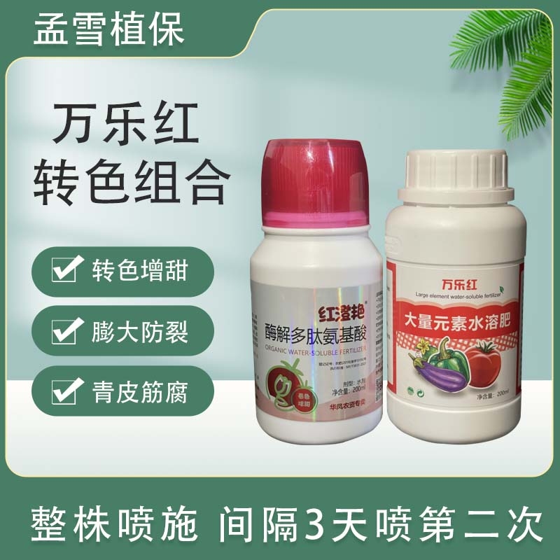 万乐红转色增甜膨大青皮筋腐。生物防皲裂