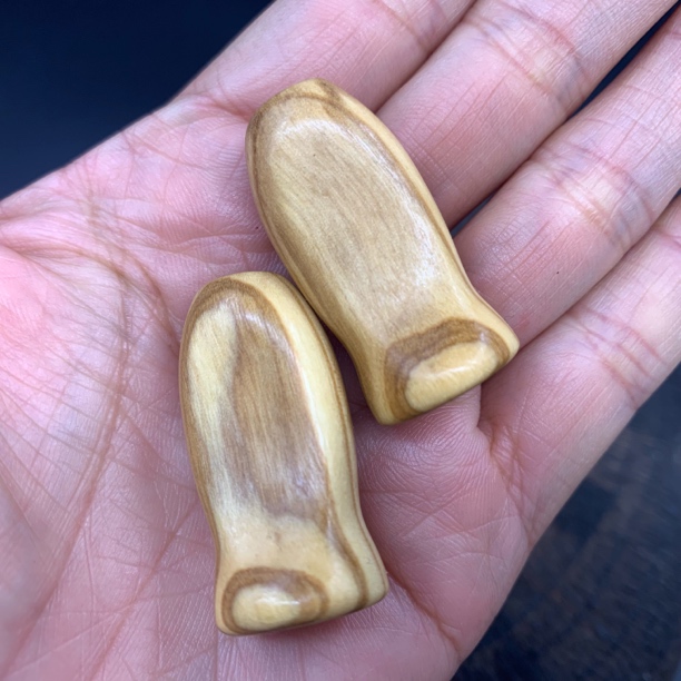  网秋粒水滴轮橄榄木握丸S/D牌通用常规款 一对 网秋粒diy