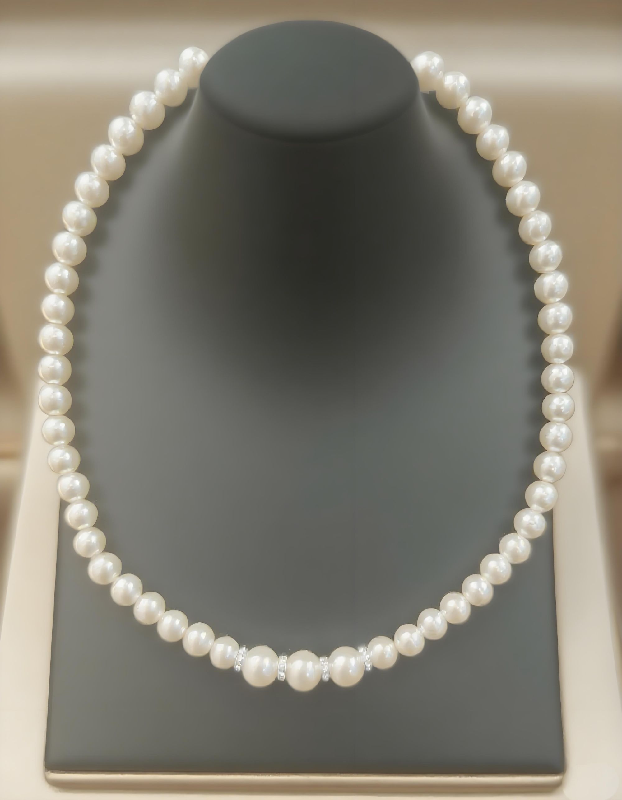 高端特选冰白贝珠项链