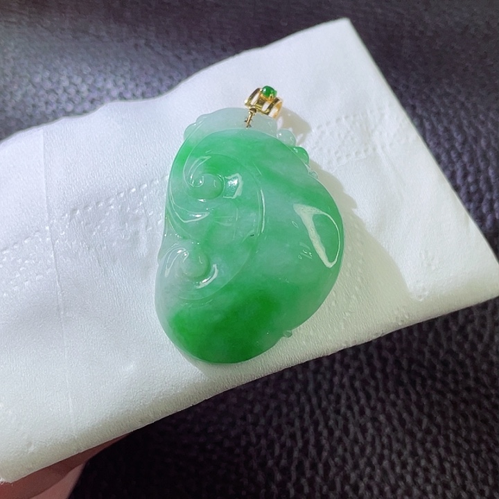 定制翡翠18K金镶嵌翡翠