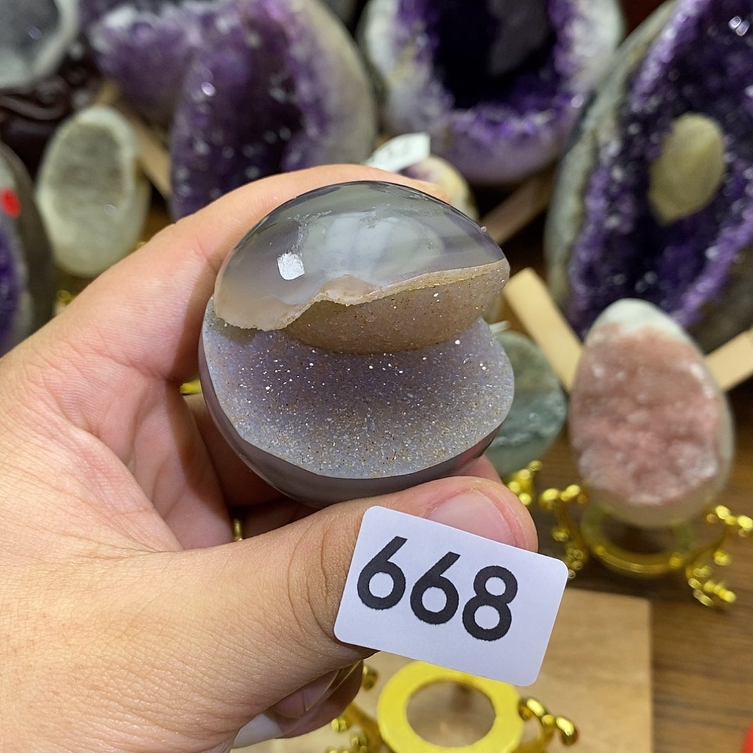 紫晶摆件未镶嵌全抛玛瑙软糖开口笑