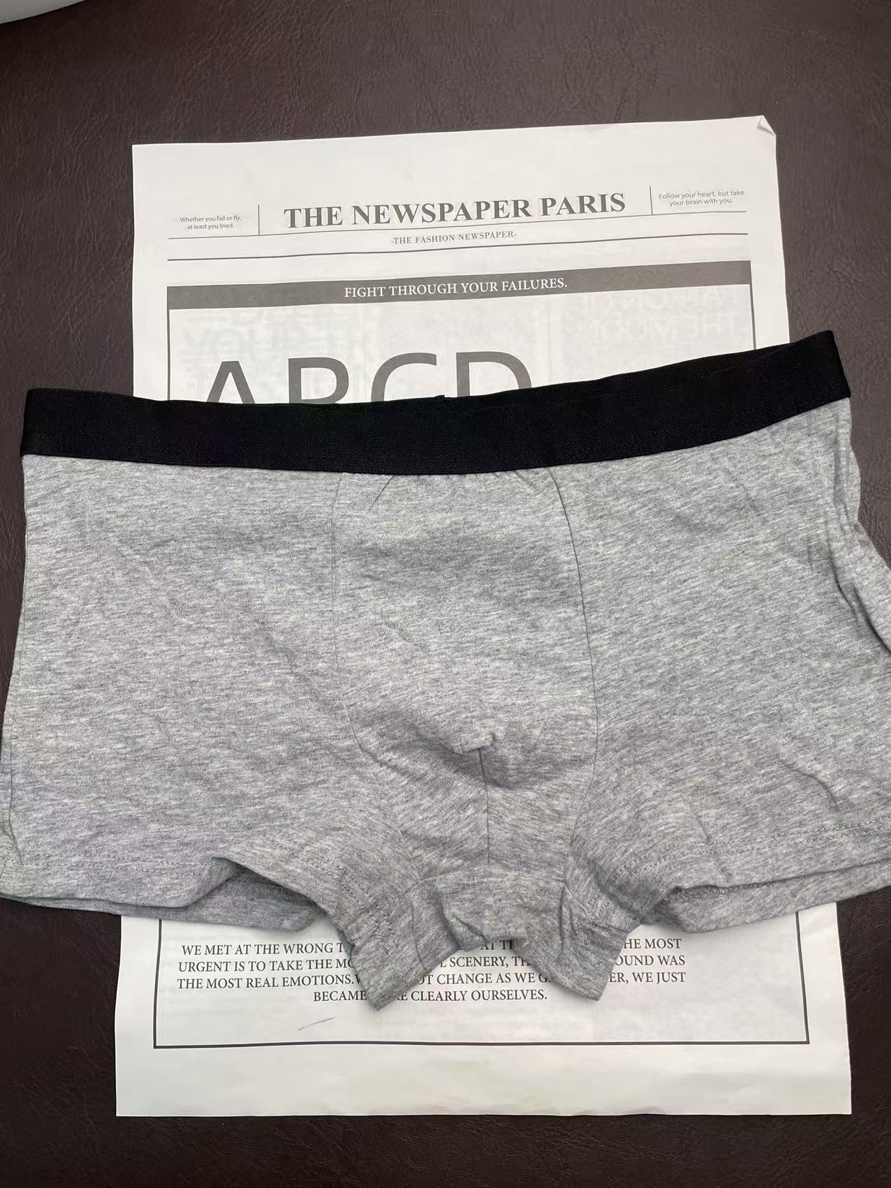 2XL码专拍链接 130-145斤 纯色男平角棉内裤休闲蓝色四角短裤