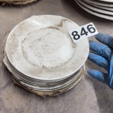 泥塑盘子口径15发货9只不洗