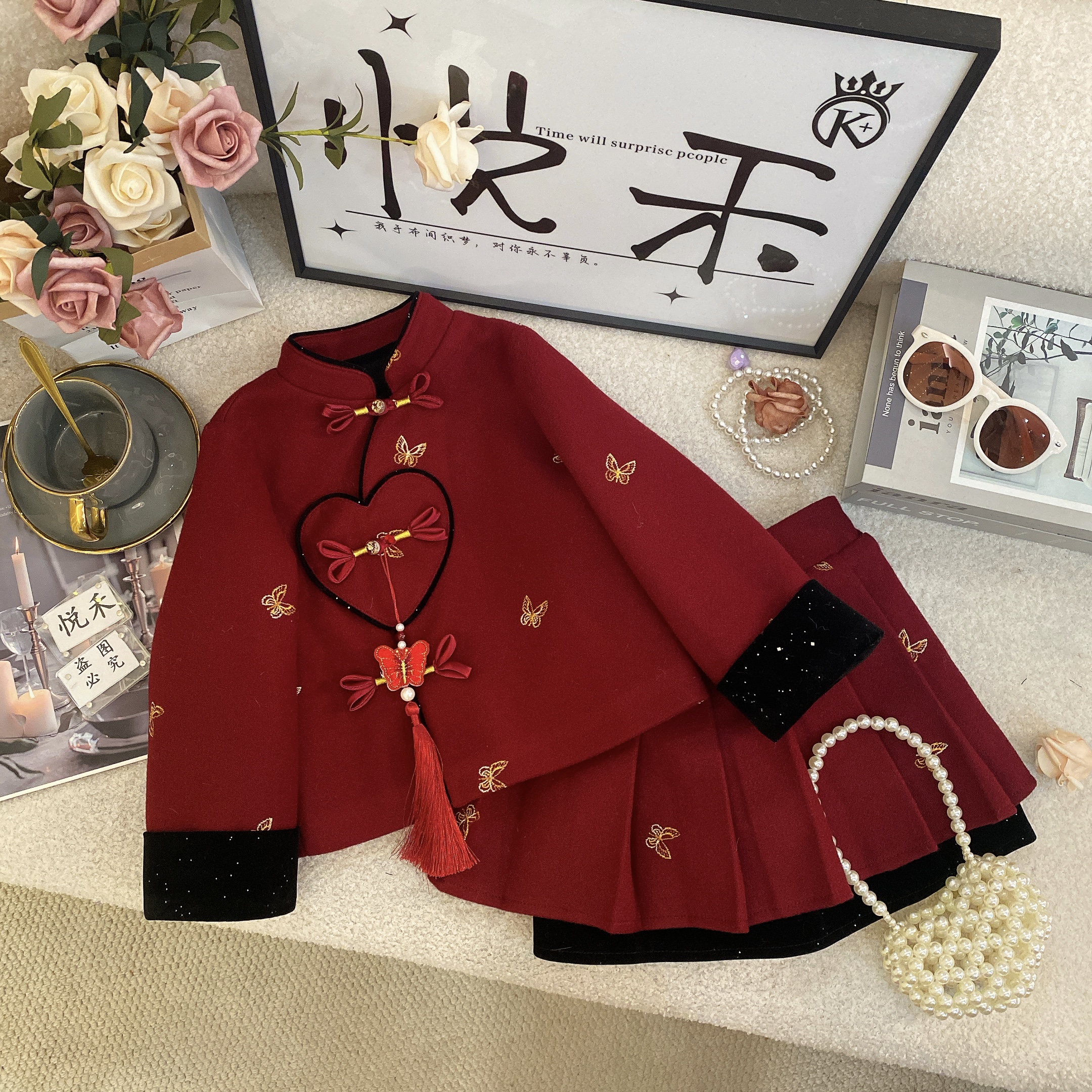 Y3【悦禾】女童新款秋冬韩版百搭洋气加厚童装套装60225