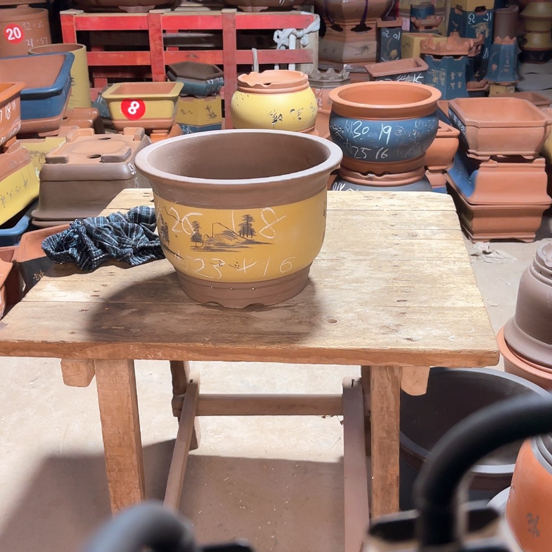 紫砂花盆金钟盆一个