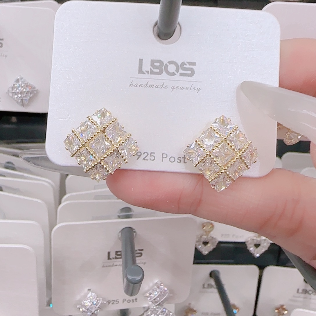 锆石铜合金925银耳环