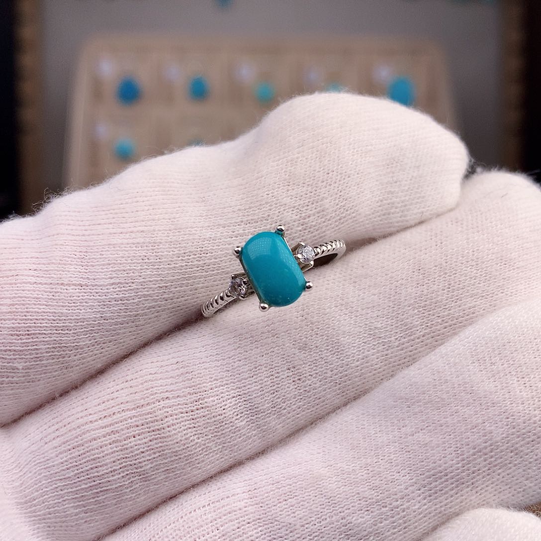 绿松石戒指银S925镶嵌