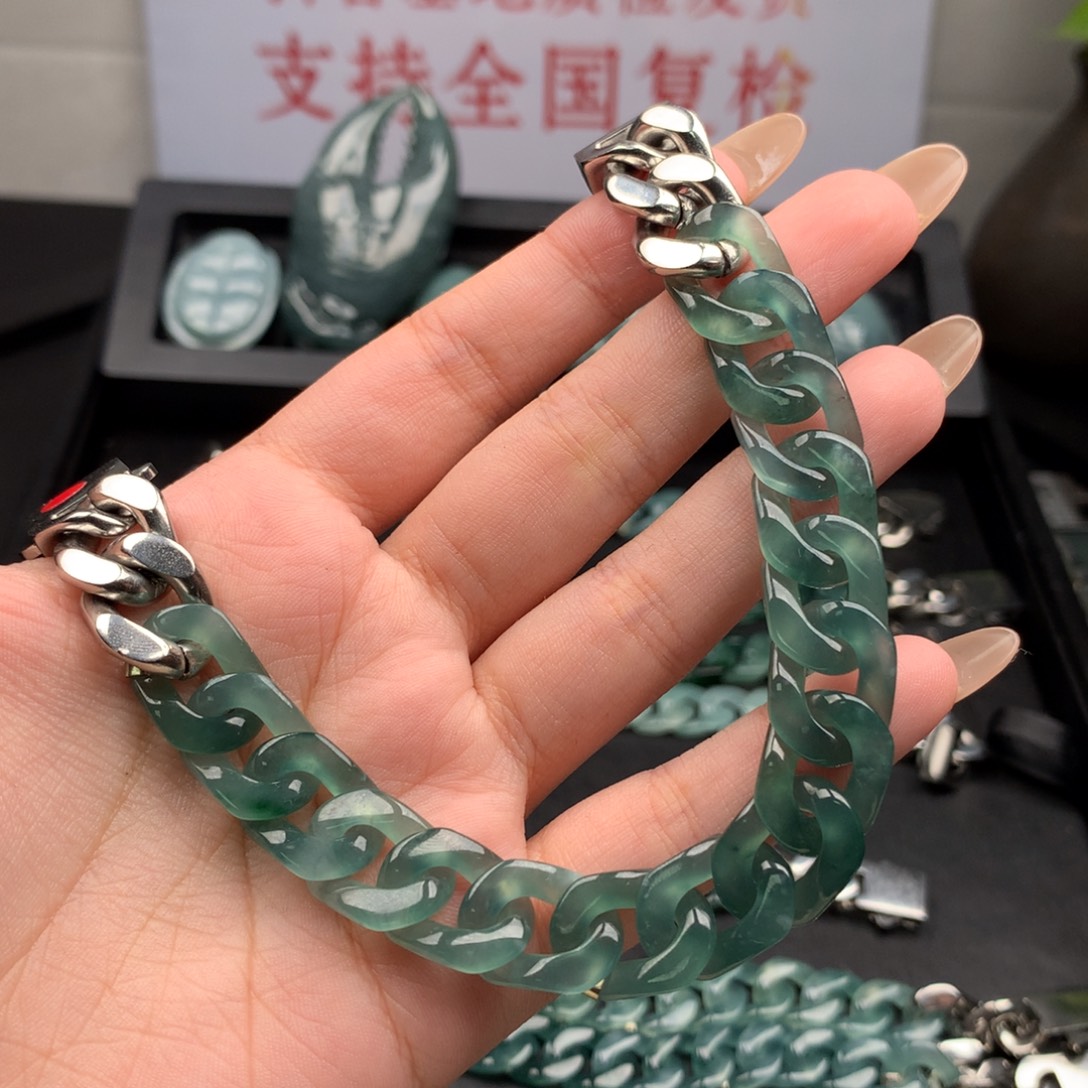 @****翡翠未镶嵌手链000004