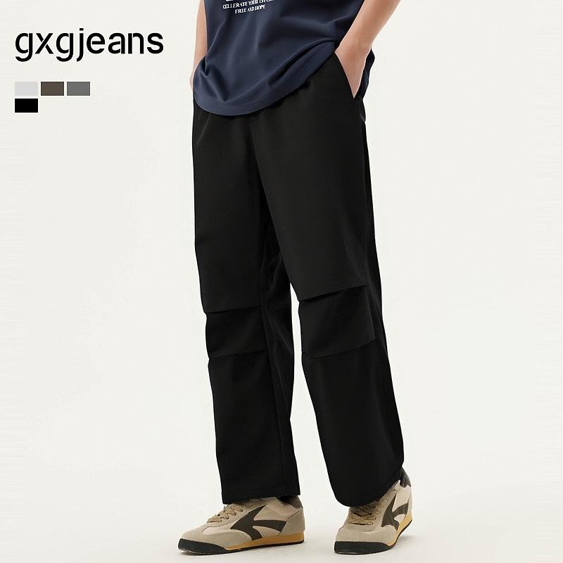 gxg.jeans男装  多色双褶设计户外休闲长裤宽松工装裤男 25夏新品