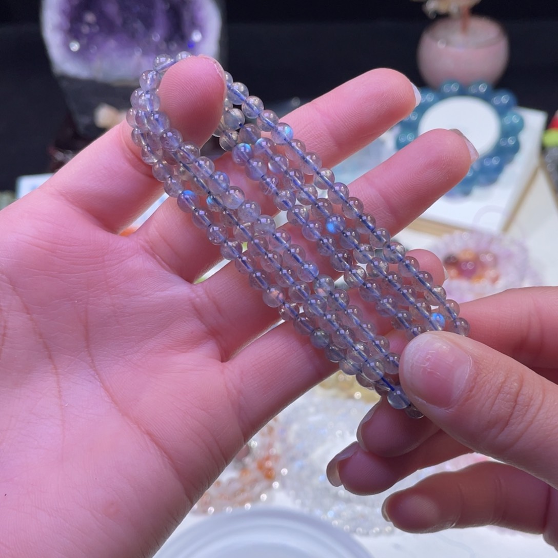 未镶嵌手链水晶灯泡感强光灰月三圈4+