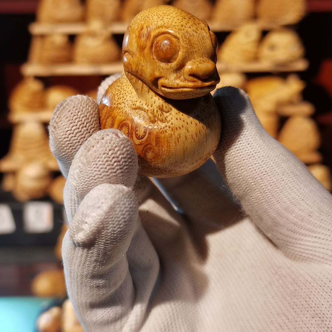 竹竹雕把件金蟾摆件配饰