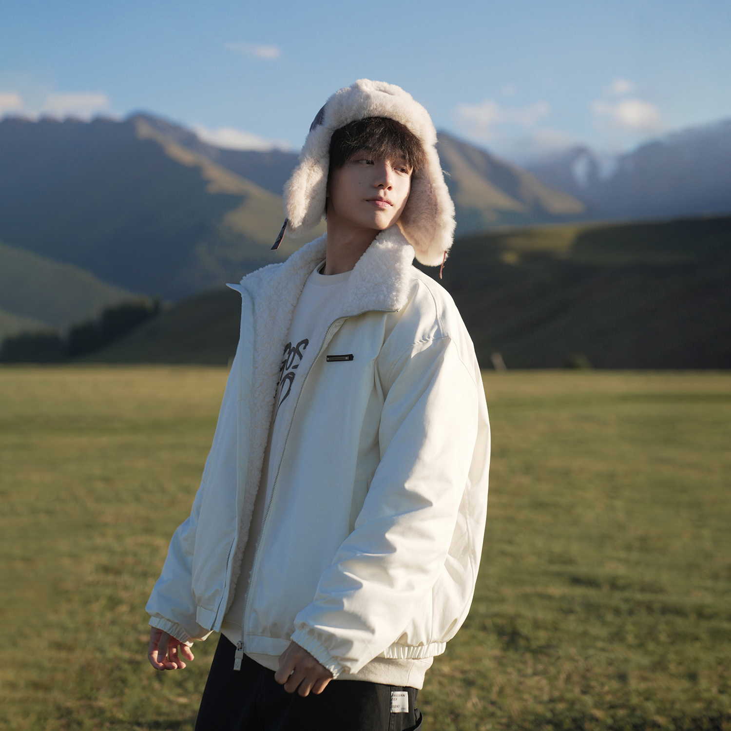 GOGOSOON羽绒服男2025新款冬季90白鸭绒加厚羊羔毛保暖宽松外套潮