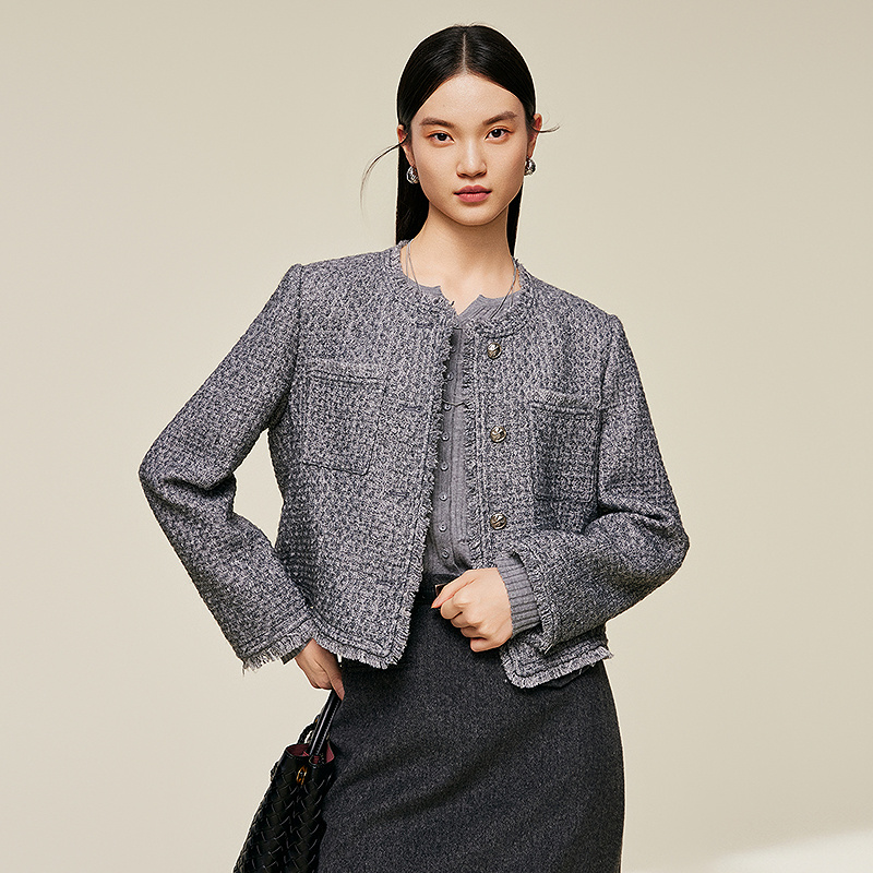 【小杨总专属】MOFAN摩凡秋新款灰白短外套MOW473817