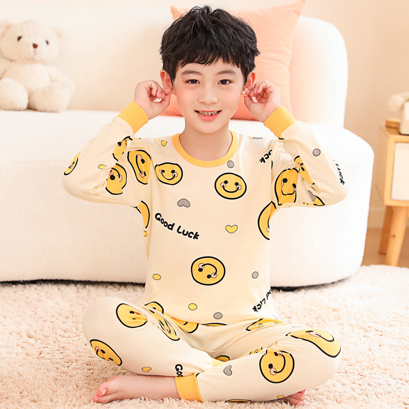 纯棉男女小童家居服居家休闲风睡衣卡通风保暖薄款打底通码秋衣裤