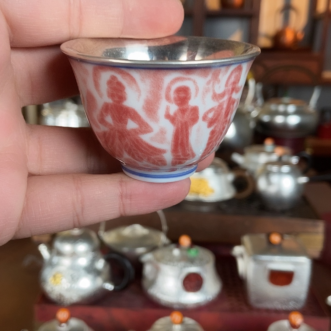 纯手工制作茶杯银包