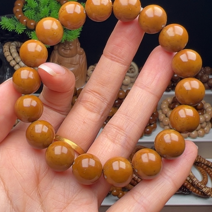 十***鱼紫金鼠手串卡12.3半实心光珠