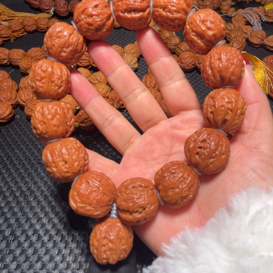 吊坠文玩核桃正圆荔枝纹21