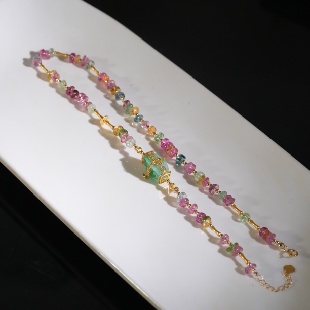 【东方十八岁】【金枝】翡翠18K金设计款手链多样性发其