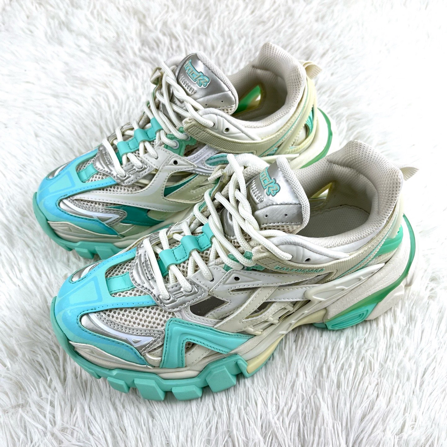 99新 Balenciaga/巴黎世家 Track2.0薄荷绿老爹鞋36码
