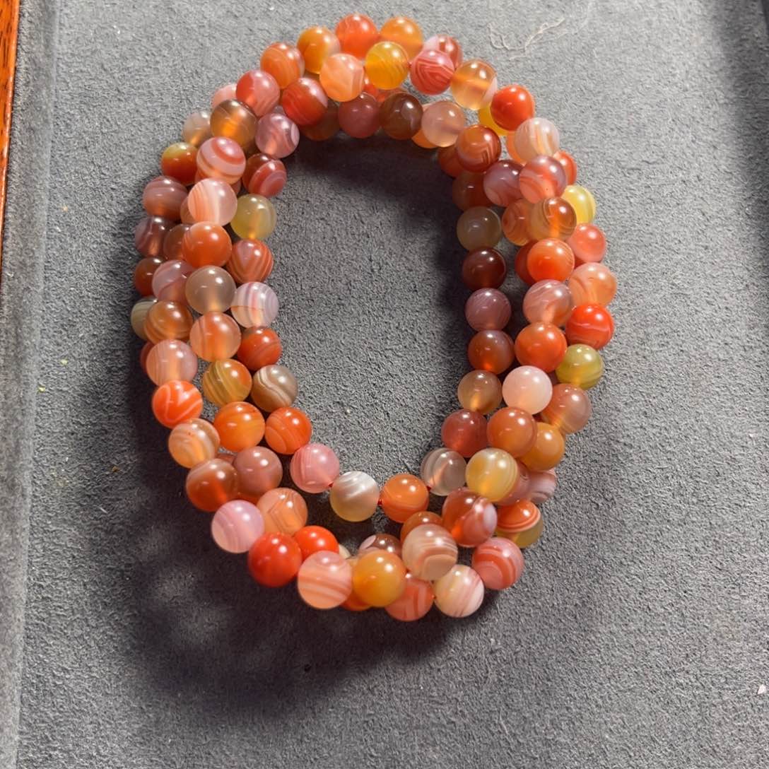 南红玛瑙多圈尺寸6未镶嵌