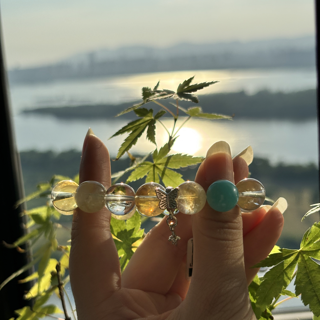 姗姗来迟（黄水晶）招财水晶手串卡9~11.5咪手链手围13