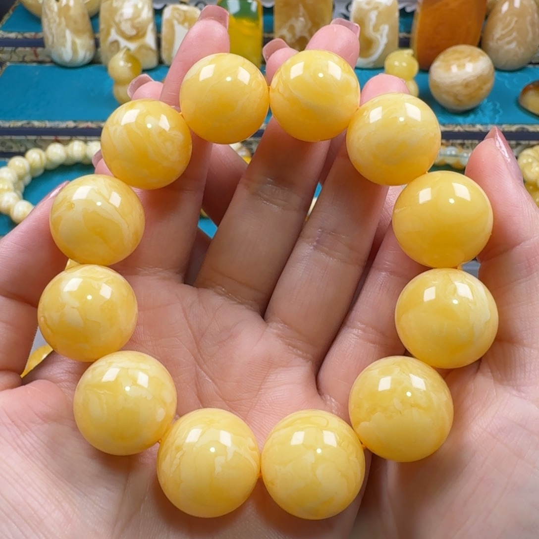 琥珀未镶嵌手链同料