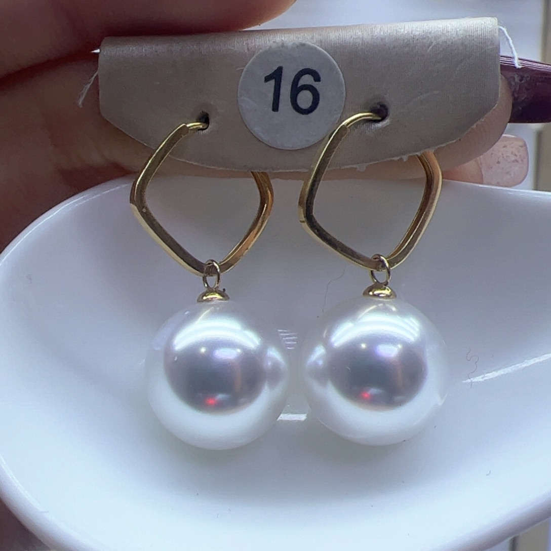 淡水珍珠耳饰18K金镶嵌