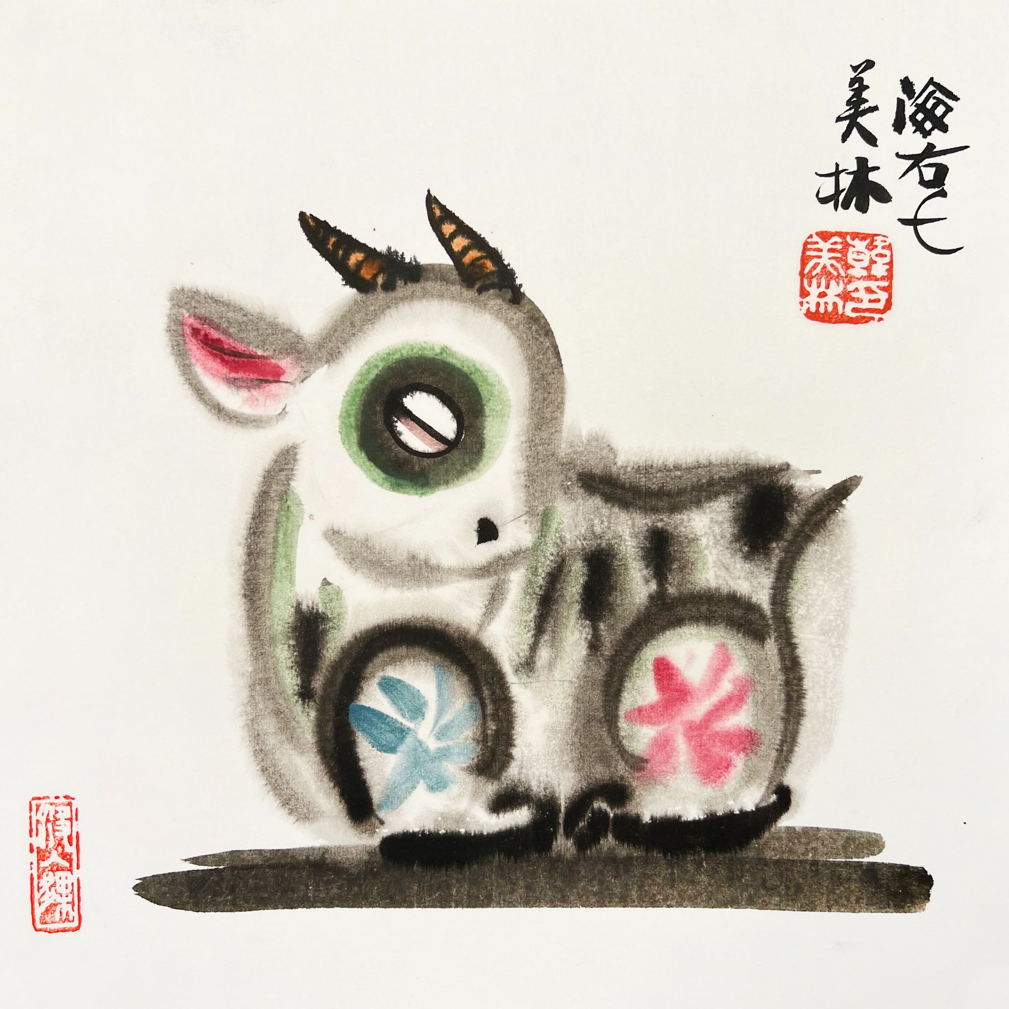 ZJ10401-韩美林绘画38x38cm/约1平尺