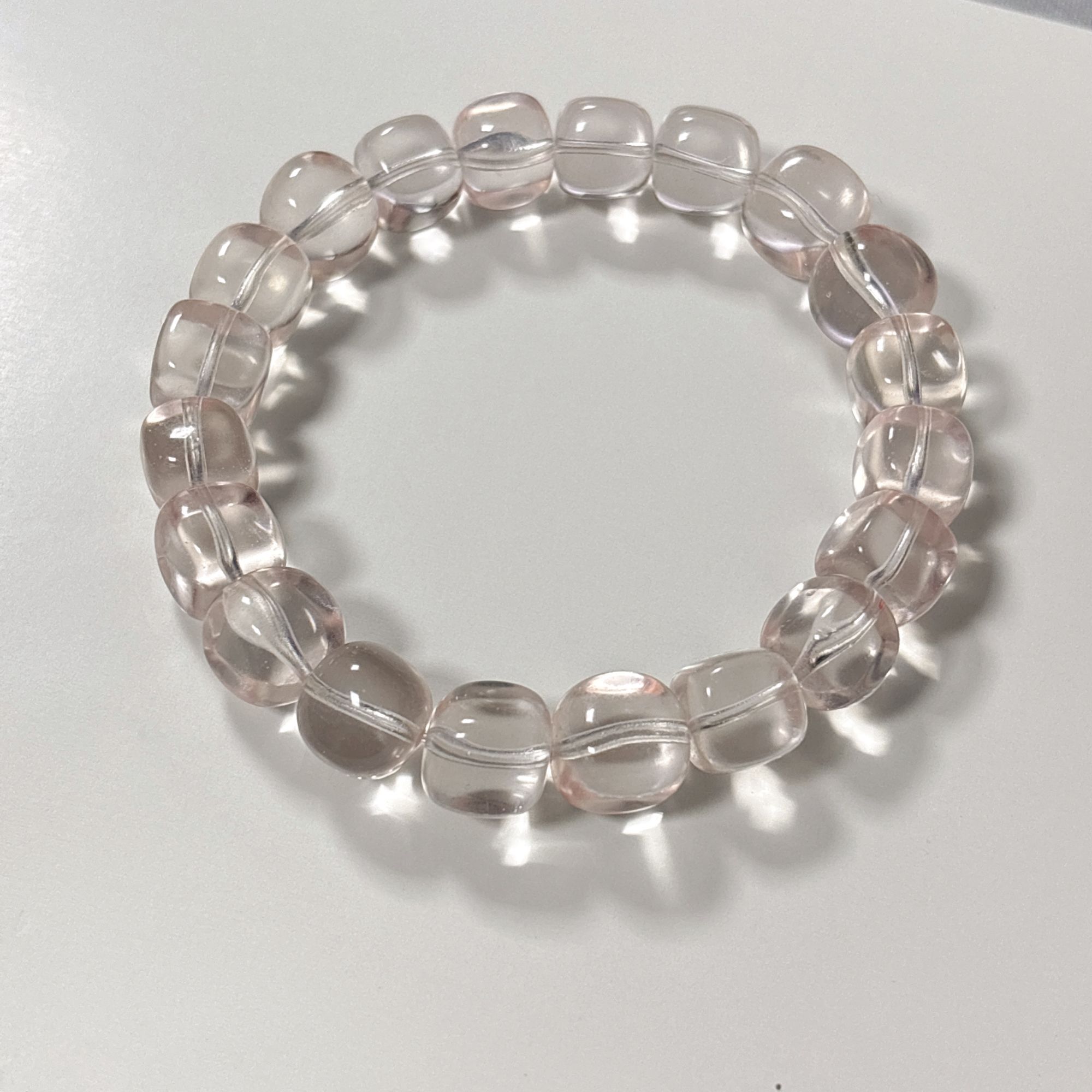 非金属树脂手链 小方糖女款白色素圈冰透单圈