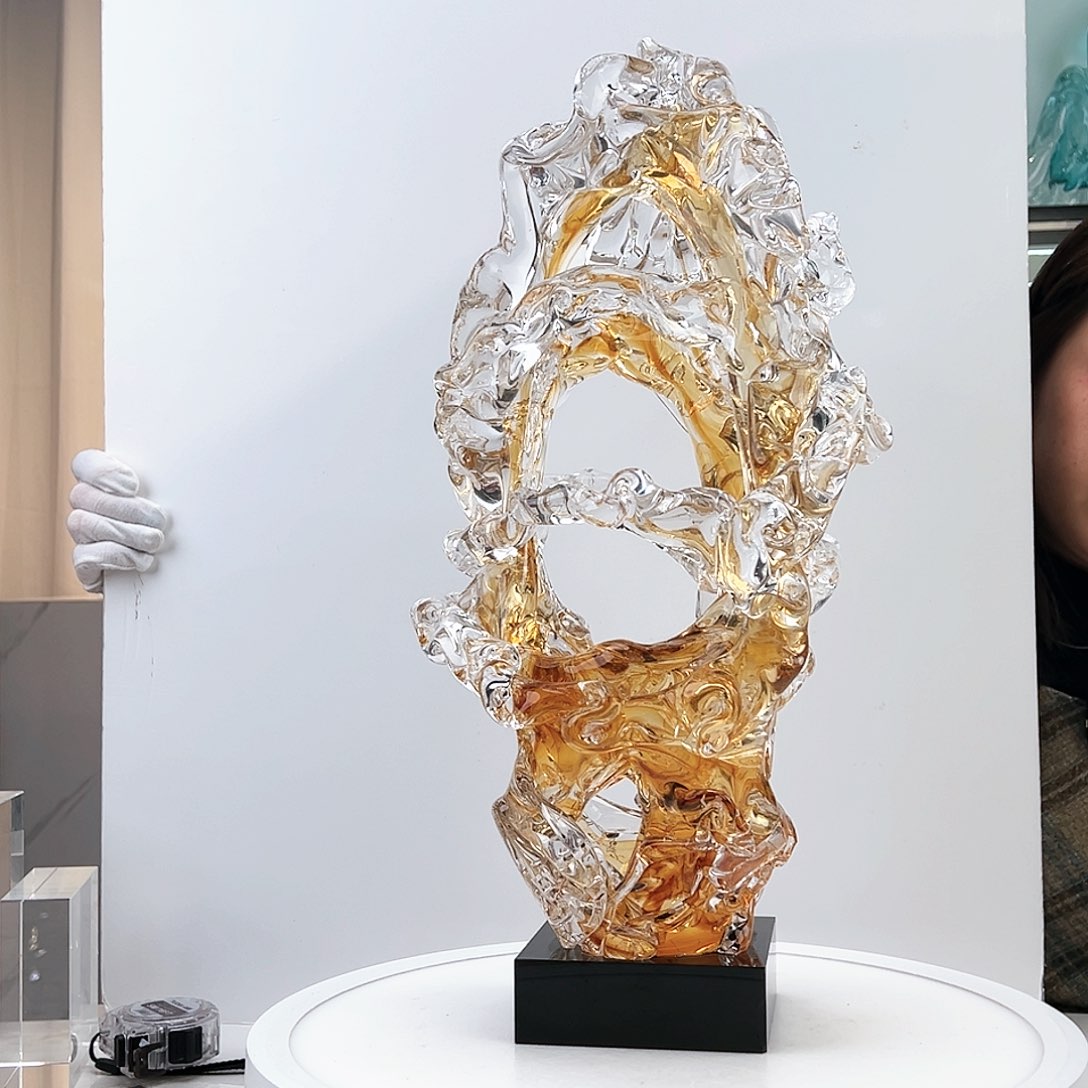 茶盏琉璃水晶太湖石50CM