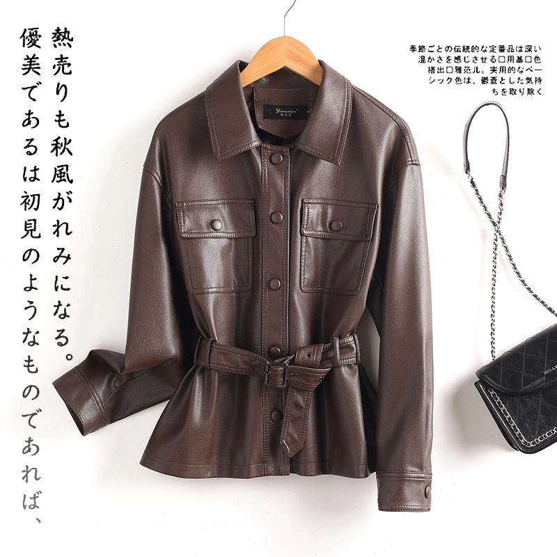 宋佳同款海宁皮衣女短款韩版修身时尚宽松大码新款夹克小皮衣外套