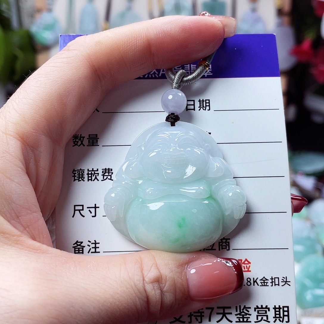 翡翠未镶嵌颈饰佛公11