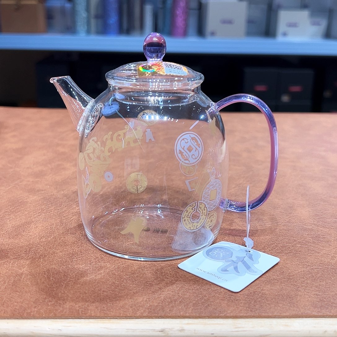 陌***花禾器宴臣壶带贴花浅紫色