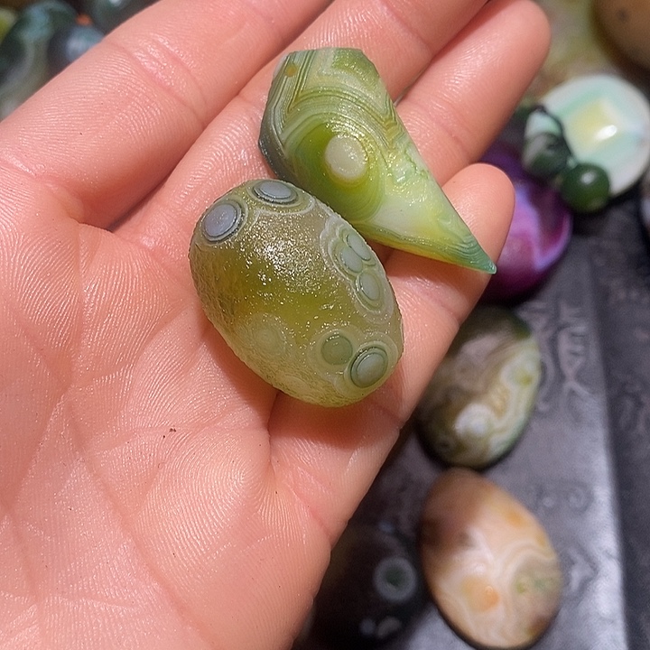 木***人玛瑙/玉髓合金颈饰