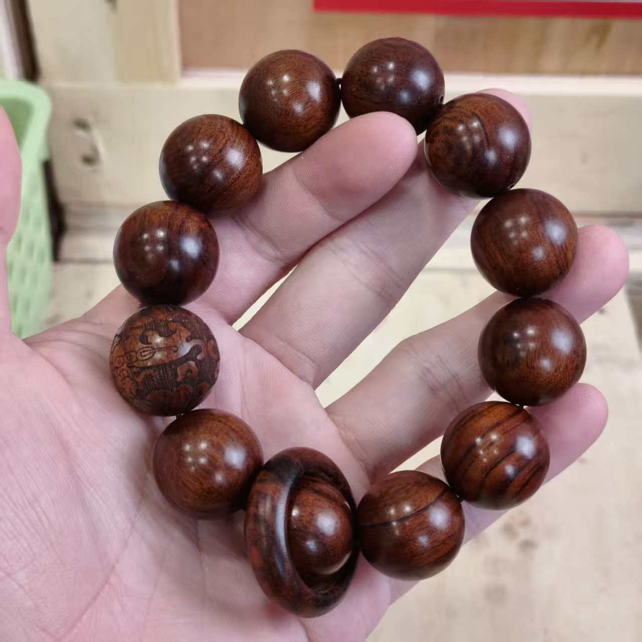 严选霸王珠-木跑环-手串 -9173
