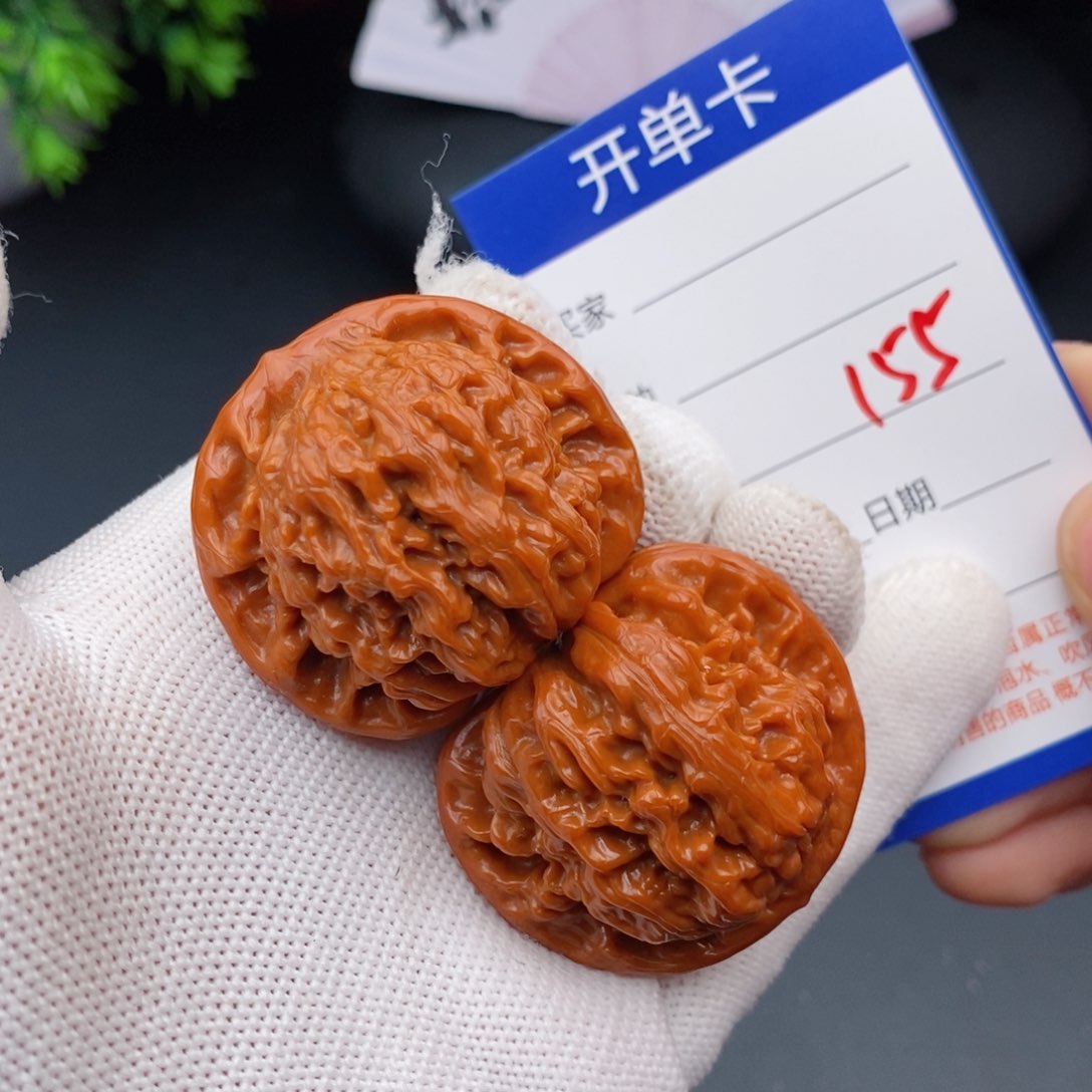 文玩核桃把件41红狮子155