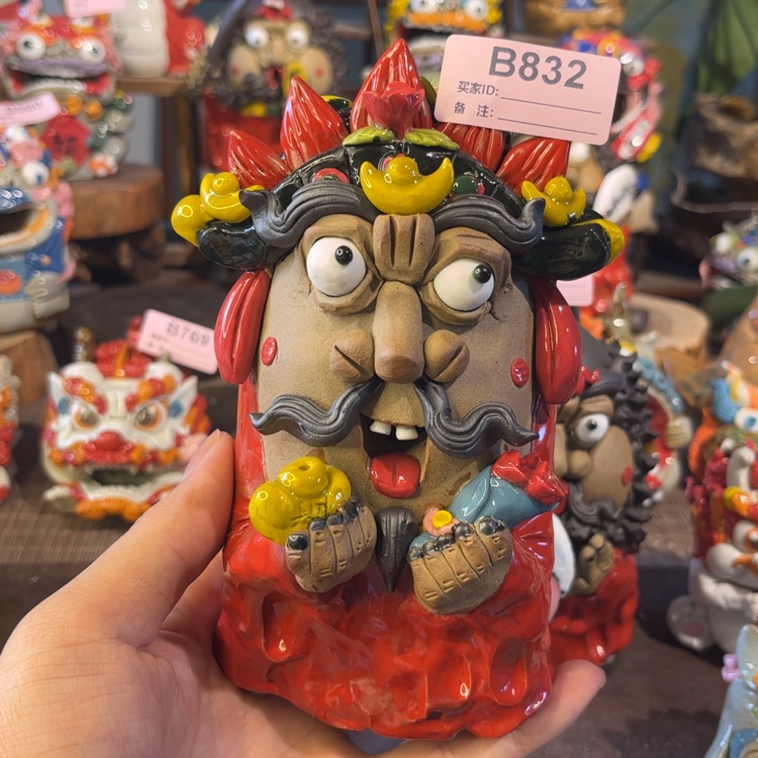 足***郑泥塑纯手工茶宠摆件