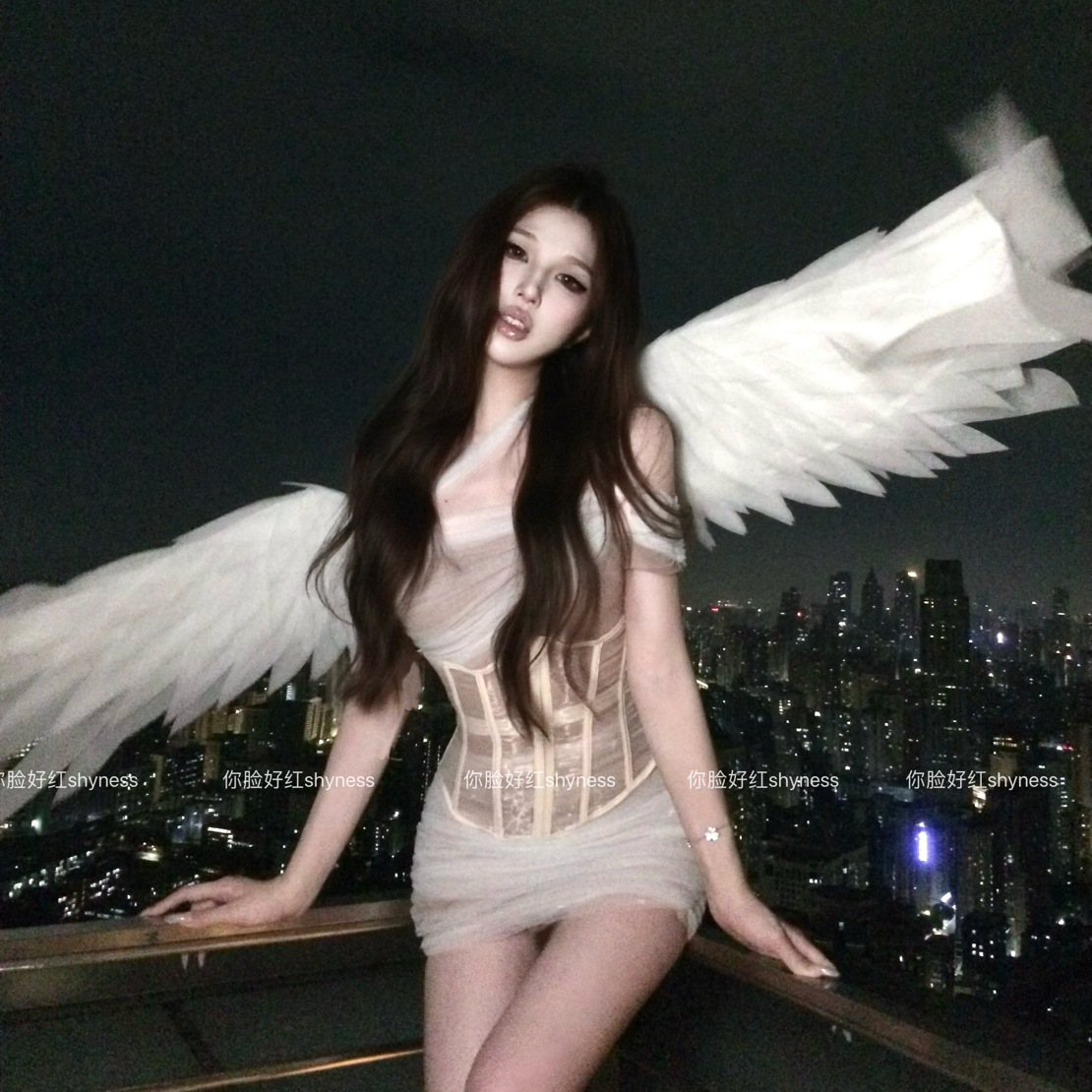 你脸好红shyness-堕天使-原创万圣天使装扮纯欲纱裙束腰套装cos