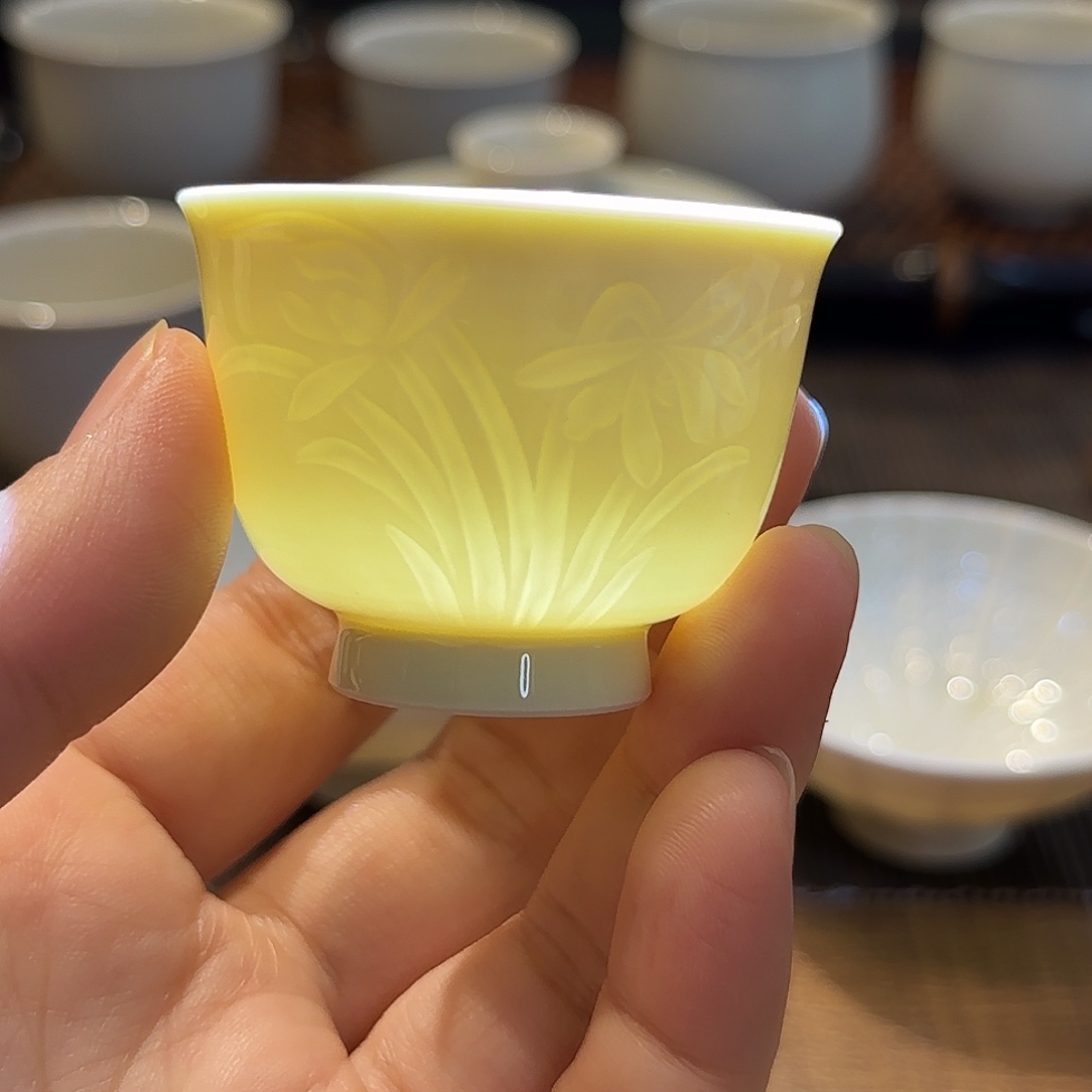 微微瑕带小矿点 兰花小铃铛杯 40cc