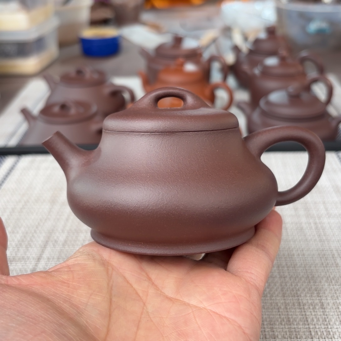 茶壶紫砂半手工老紫泥饮瓢壶170cc